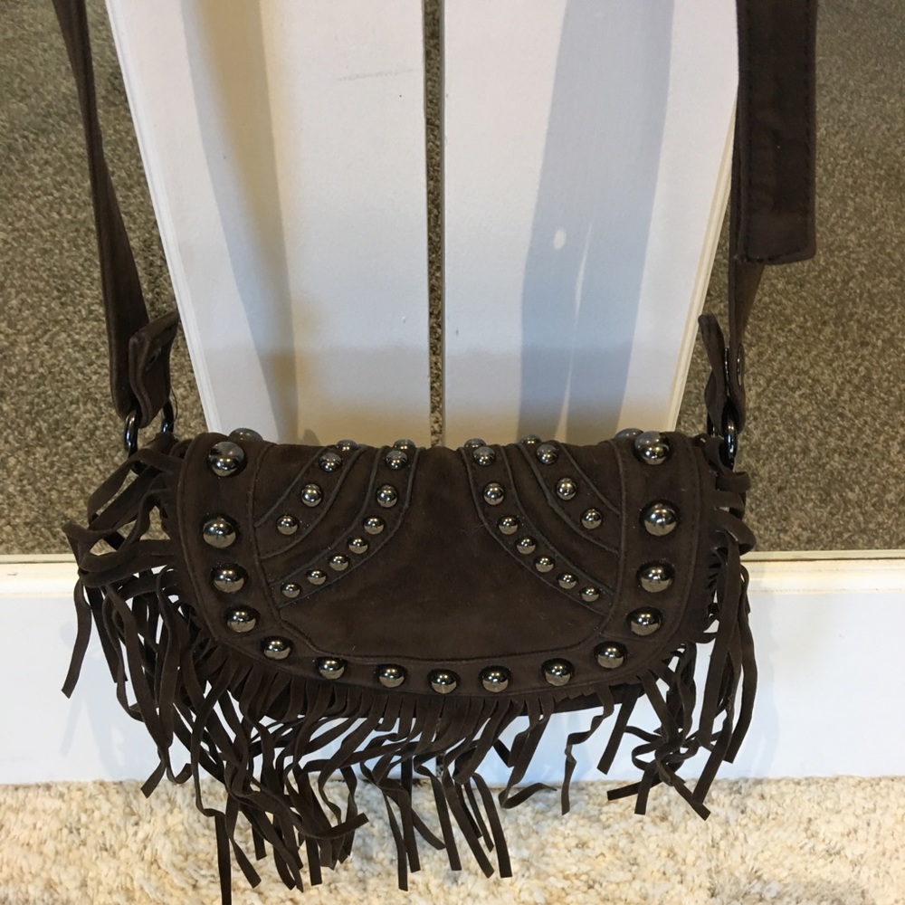 Street Level Brown Fringe Crossbody Bag